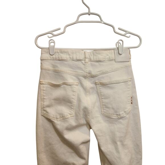 Scotch & Soda White Denim Frayed Hem Mid Rise The Charm Bootcut Jeans Sze 28/32 - Picture 8 of 16